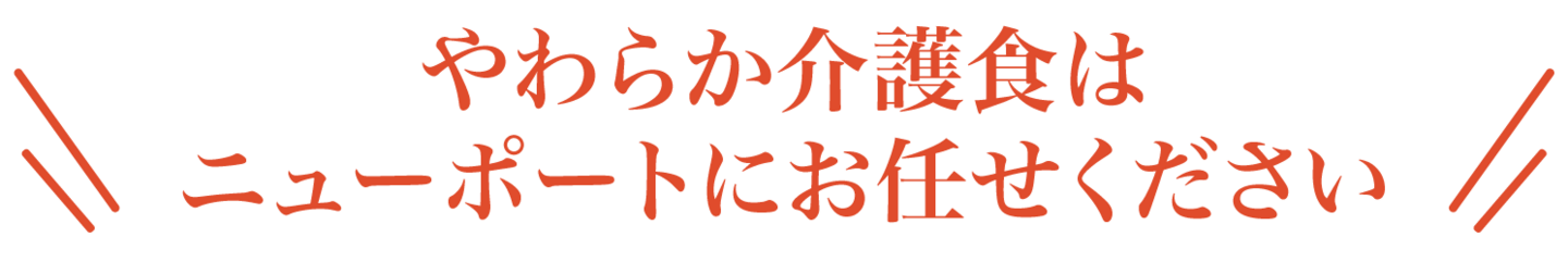 やわらか介護食はニューポートにお任せください